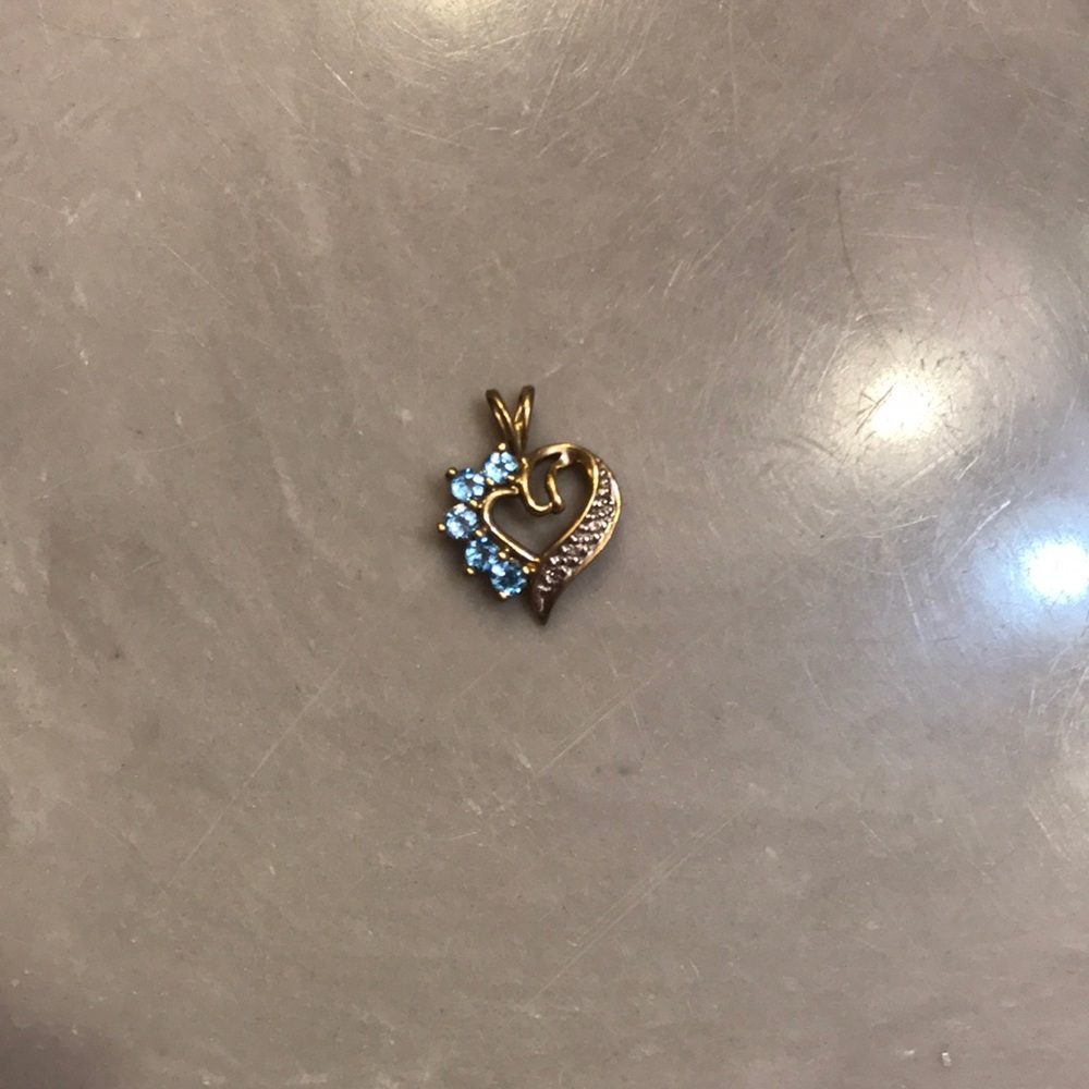 December birthstone "turquoise" heart charm